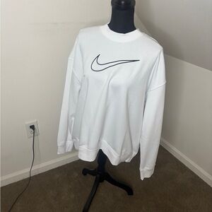 Nike Women's White and Black Training Top